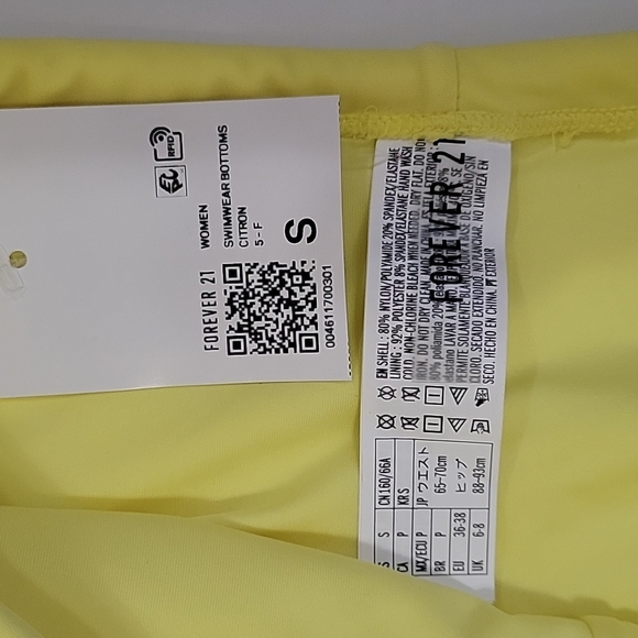 NWT, Forever 21 Mix & Match two piece bikini set in yellow women's size Small - Picture 8 of 10